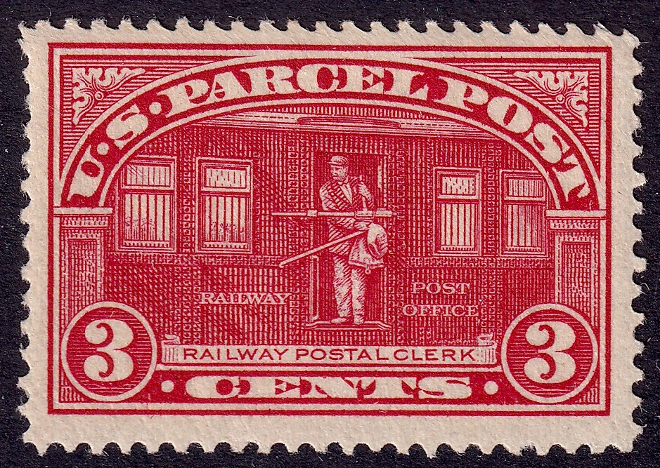 US Scott Q3, 1913 Railway Postal Clerk, 3c carmine rose, H MINT - Image 1 of 1