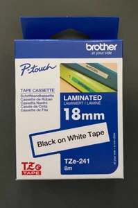Cinta P-Touch Original Brother TZe-241 - NEGRO SOBRE BLANCO LAM / 18mm x 8m (IVA INCLUIDO) - Imagen 1 de 1