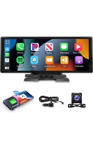 Podofo 10.26" Wireless CarPlay Car Stereo with 1080P Backup Camera, Portable ... - Picture 1 of 7