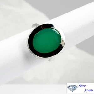 Anillo Extravagante en Oro Blanco de 585 con Crisoprasa - Imagen 1 de 5