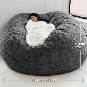 Extra Large Bean Bag Chairs Couch Sofa Cover Indoor Lazy Lounger For Adults Kid - Picture 1 of 8