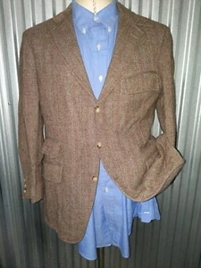 38S 70s ICONIC Rare Vintage POLO Ralph Lauren colorful Tweed Jacket Ticket Coat - Picture 1 of 12
