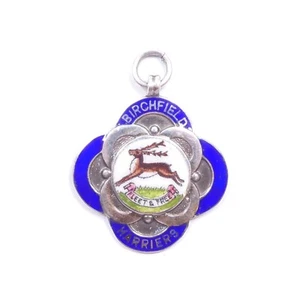Antigua Cadena Albert Fob Medalla Birchfield Harriers Plata Esterlina 925 1946 HM - Imagen 1 de 7
