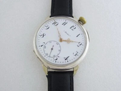 Doxa Antique Swiss Beautiful Art Deco Silver Drivers Men Watch w/ Porcelain Dial - Image 1 of 4