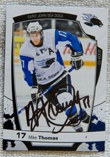 Detroit Red Wings Mike Thomas Signed 2009/10 Saint John Sea Dogs Card Auto