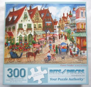 Bits and Pieces Flower Vendor by Mary Ann Vessey 300 Large Piece Jigsaw Puzzle - Picture 1 of 5