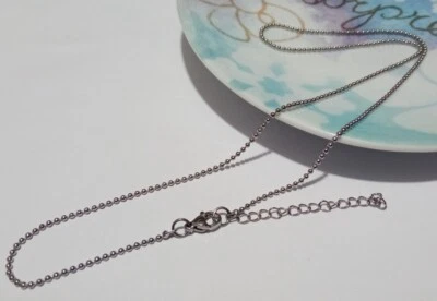 1pz collana 47cm+5cm catena a pallini sfere 1,5mm acciaio inox colore platino - Immagine 1 di 2