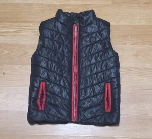 Calvin Klein Puffer Vest Youth Boys Size 5 Zip Front Pockets Black & Red Kids - Picture 1 of 2