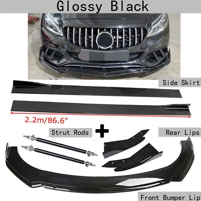 Difusor alerón labial parachoques delantero divisor faldón lateral trasero para Mercedes Benz C Foto 1 de 4