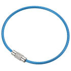 6 Inch Wire Keychain Cable, 15 Pack Stainless Steel Key Ring Loop, Blue