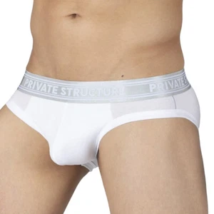 PRIVATE STRUCTURE Bamboo Mini Briefs Viscose Mid-Waist Bright White 4378 60 - Picture 1 of 7