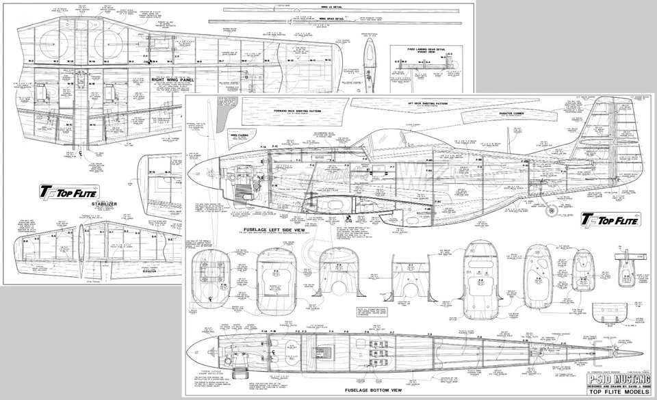 Top Flite P-51D Mustang Gold Edition 60 size plan set - Image 1 of 1