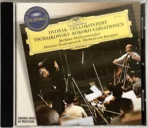 DVORAK CELLO CONCERT TCHAIKOVSKY ROCOCO VARIATIONS ROSTROPOVICH KARAJAN CD DGG - Picture 1 of 2