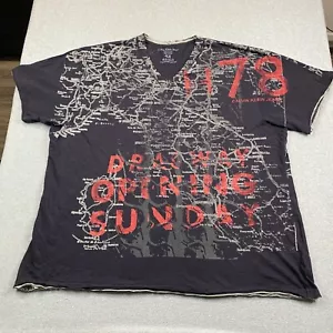 Calvin Klein Shirt Herren 4X Dragway Opening Sunday H78 Race Map V Neck Distressed* - Bild 1 von 14