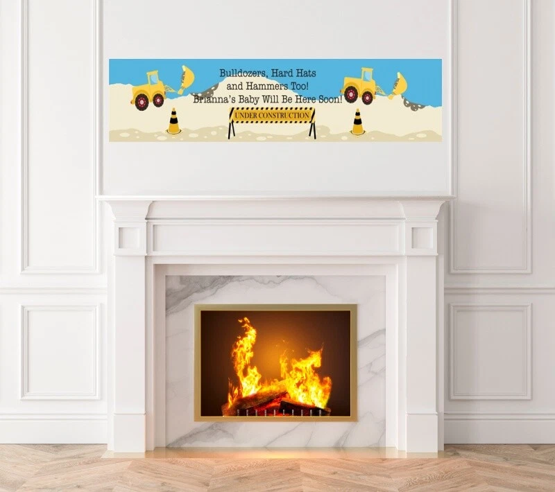 Construction Truck- Birthday Party Printed Banner -Indoor Outdoor Truck Banner - Image 1 of 1