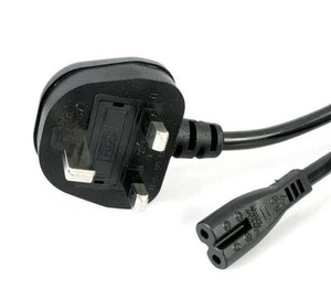 C7 Figure 8 Power Cord UK 3 Pin Plug to power Lead Fig 8 AC Cable Mains FUSED - Picture 1 of 3