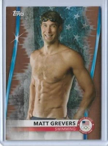 RARE 2020 TOPPS OLYMPICS MATT GREVERS "BRONZE" CARD #69 ~ USA SWIMMING 2021 - Picture 1 of 2