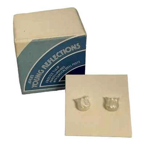 Orecchini Vintage 1981 Avon Young Reflections Smerigliato Tulipano Borchia Perlato #23 - Foto 1 di 7