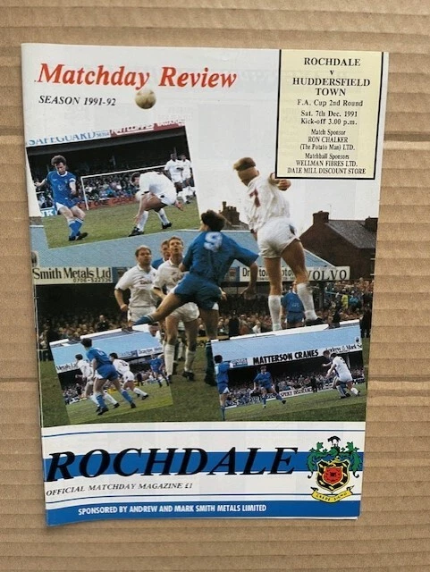 Rochdale V Huddersfield Town FA Cup 1991-1992 - Image 1 of 1