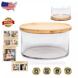 Large 125oz Clear Glass Bowl with Airtight Lid - Ideal for Salads & Desserts - Picture 1 of 9