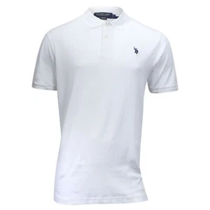 Polo EE. UU. Assn Interlock Polo Blanco Para Hombre Talla XL - Imagen 1 de 6