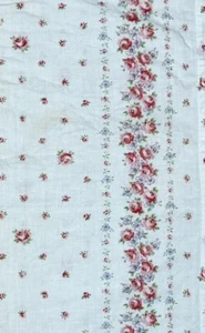 Vintage Toddler Size Pillowcase Pink Rose Blue Flower Print - Picture 1 of 5