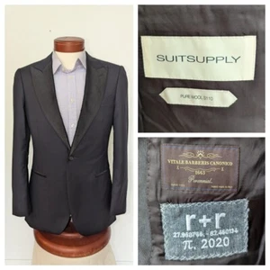 Suit Supply Blue Tuxedo Mens RARE 36s Vitale Barberis Canonico r + r PIE - Picture 1 of 15