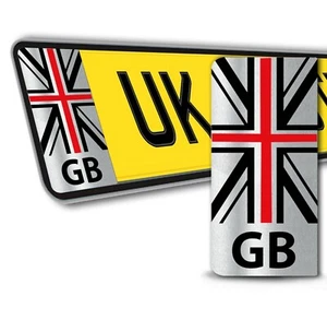 2 pegatinas de vinilo de PVC para matrícula GB bandera del Reino Unido Union Jack calcomanías de matrícula - Imagen 1 de 5