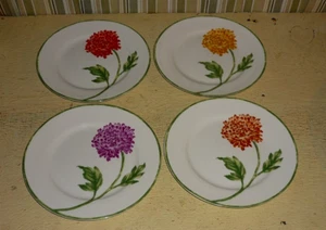 4 Chrysanthemum plates ' FALL FLORAL ' pattern DESSERT / LUNCH / SALAD 7 5/8 " W - Picture 1 of 6