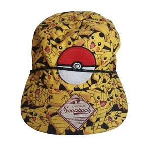 Pokemon Snapback Mütze Pikachu Nintendo Bioworld Flat Bill 2015 Game Freak Cap - Bild 1 von 11