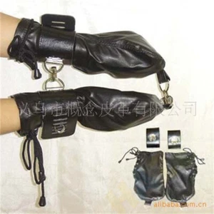 Weibliche Lederhandschuhe gepolsterte Fäustlinge Sklave Bondage Erwachsene Flirtwerkzeug Lockdown - Bild 1 von 7