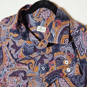 Etro Milano Made in Italy Paisley Print Multicolor Button Down Mens 41 Shirt - Picture 1 of 7