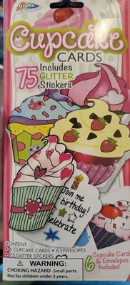 1 упаковка кекс карта с 75 блестящие наклейки 6 штук приглашения на вечеринки  - Изображение 1 из 2