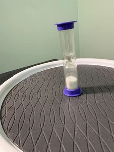 Game Hour Glas Sand Timer, blaue Spitze, weißer Sand 50 Sekunden - Bild 1 von 2