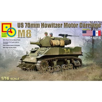 Classy Hobby 1:16 US 75mm M8 Howitzer Motor Carriage Model Military Kit MC16016 - Image 1 of 4