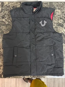 True Religion Black Men's 3XL Puffer Vest Excellent Condition - Picture 1 of 4