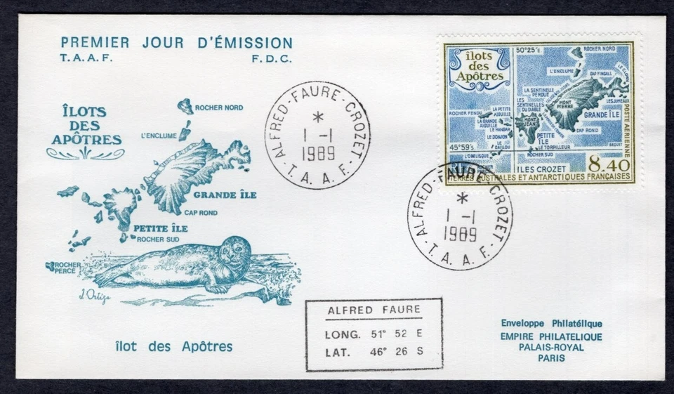VIEWS OF APOSTLE ISLANDS 1989 FRENCH ANTARCTICA FSAT FDC - Image 1 of 1