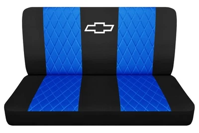 Fundas de asiento de banco delantero para camioneta Chevy S10 1982 a 1991 con diseño y diamante Foto 1 de 4