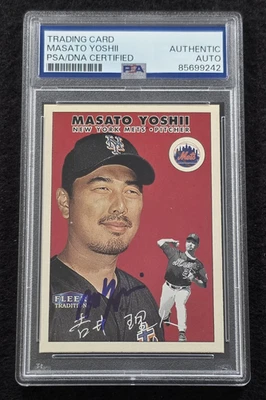 2000 MASATO YOSHII Signed Fleer Tradition Baseball Card-NEW YORK METS-PSA - Image 1 of 4