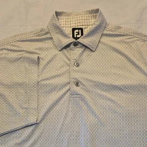 Footjoy Men's Gray Patterned Golf Performance Polo Shirt XL - Picture 1 of 9