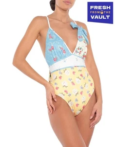 RRP€255 LOVESHACKFANCY One Piece Swimsuit Size XS Yellow Floral Stretch - Picture 1 of 2
