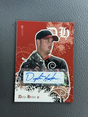 RARE! 2008 Just Minors Red Base Glossy Edition 1/1 Deryk Hooker #JF-25 AUTO - Image 1 of 2
