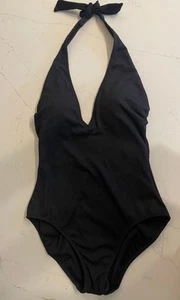 Gottex Elle She One Piece Choker Halter One Piece Swimsuit Black Size 10 NWT - Picture 1 of 5