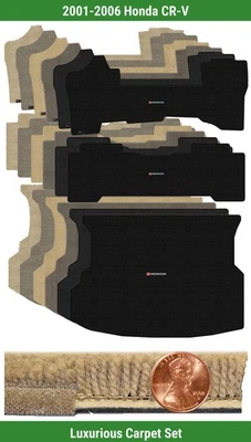 Juego de alfombrillas Lloyd Custom Luxe para Honda CR-V 2001-2006 con logotipo (3 piezas) #SEP Foto 1 de 4