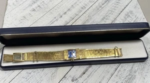 Orologio vintage Bucherer, quadrante blu, placcato oro, carica MCM, come da ritrovamento, tenuta, - Foto 1 di 8