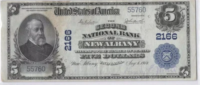 Ch. 2166 1902 $5 Plain Back The Second National Bank of New Albany, Indiana * - Image 1 of 2