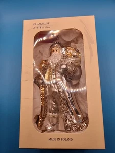 Glaswaren Art Studio mundgeblasenes Glas Weihnachtsmann 6,5" Ornament Made in Poland mit Box. - Bild 1 von 8