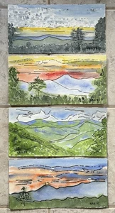 Der große Rauchberg, 4 Original Aquarelle, Plein Air, je 12x6 - Bild 1 von 1