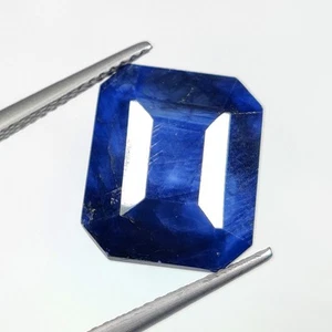 12.37 Ct Natural Blue Sapphire EmeraldCut - 7776 - Picture 1 of 2