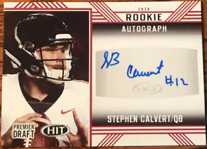 2020 SAGE HIT Premier Draft Rookie Autograph RED Stephen Calvert #A93 Liberty - Picture 1 of 2